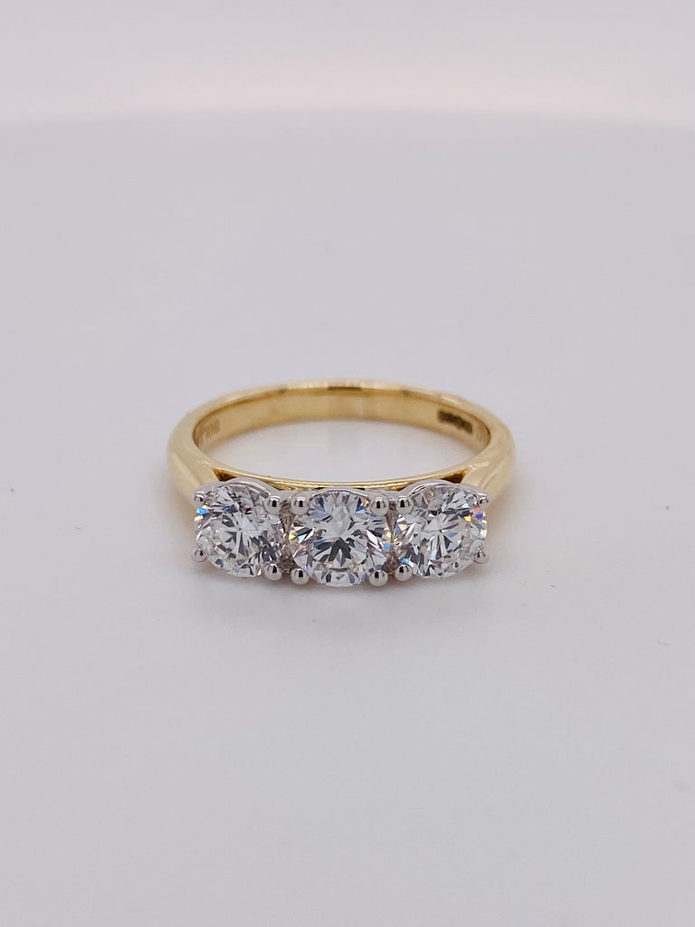 9ct Yellow Gold Laboratory Grown Diamond 3 Stone Ring