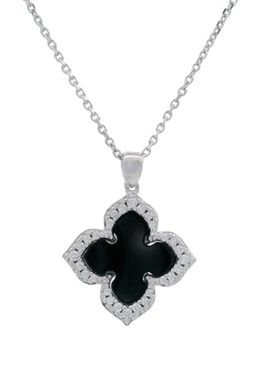 Georgini Sydney Soiree Black Agate Silver Pendant