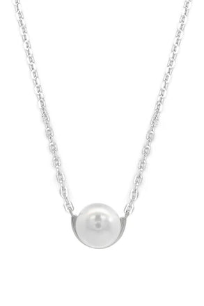 Georgini Crescent Silver Pearl Necklet
