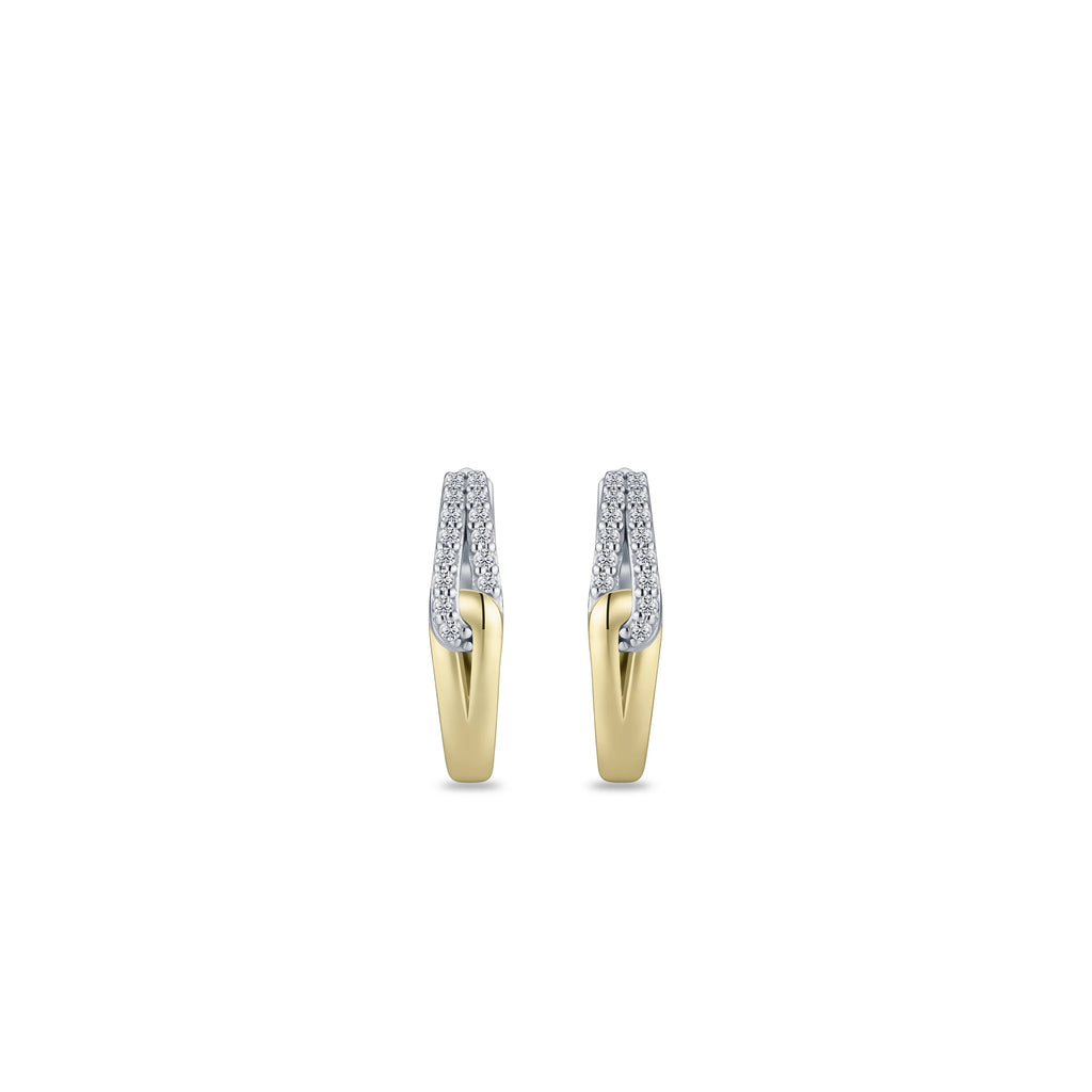 Gisser Twist cubic zirconia Hoop Earrings