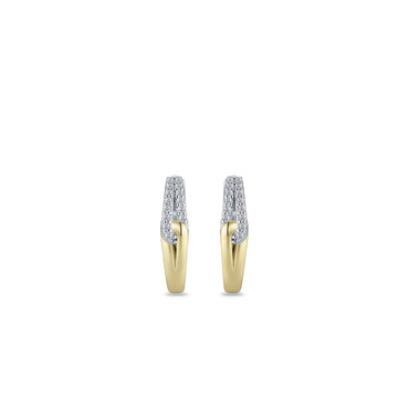 Gisser Twist cubic zirconia Hoop Earrings
