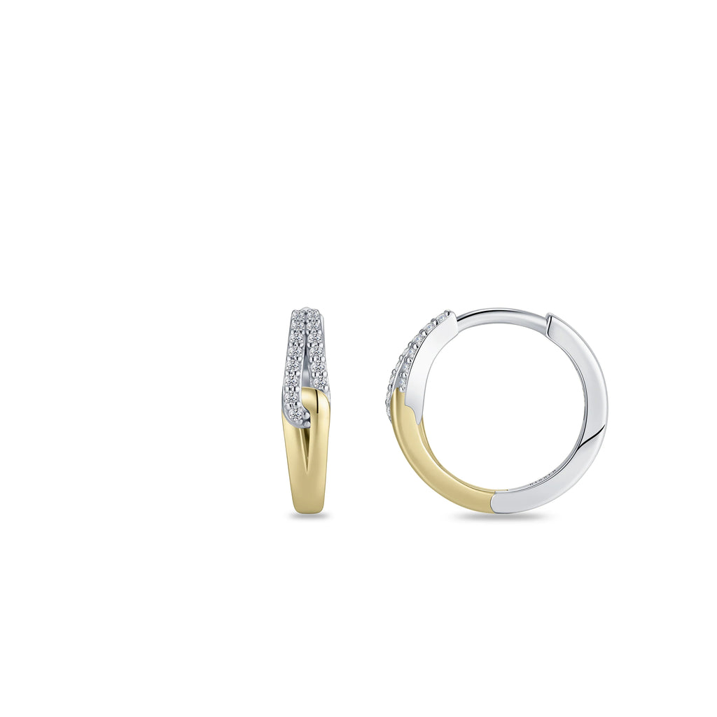 Gisser Twist cubic zirconia Hoop Earrings
