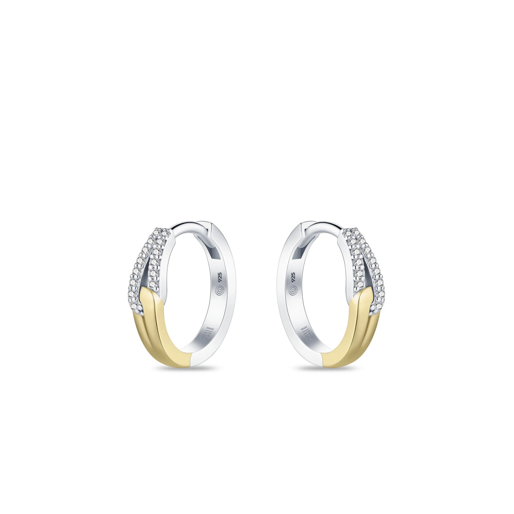 Gisser Twist cubic zirconia Hoop Earrings