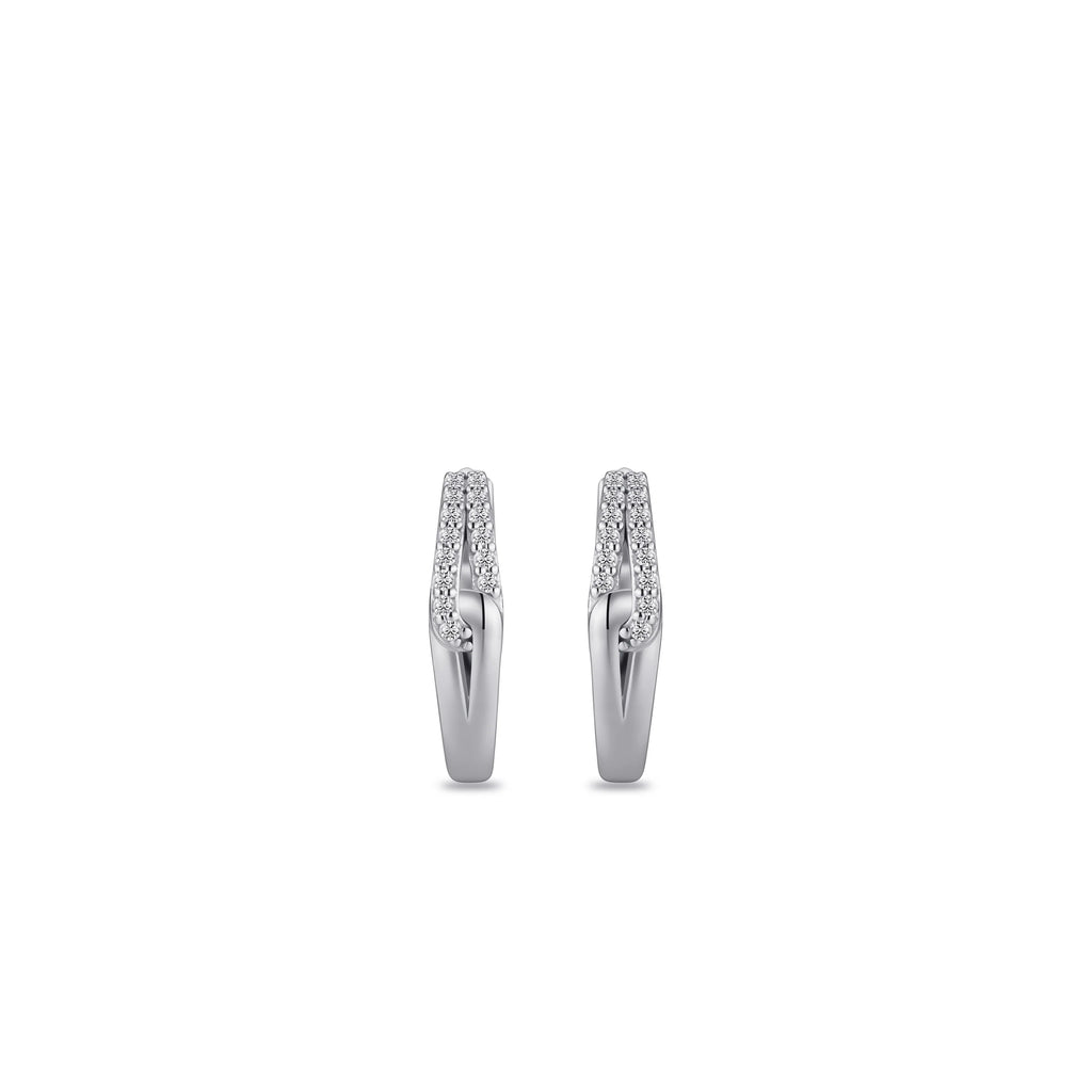 Gisser Twisted Cubic Zirconia Hoop Earrings