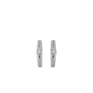 Gisser Twisted Cubic Zirconia Hoop Earrings