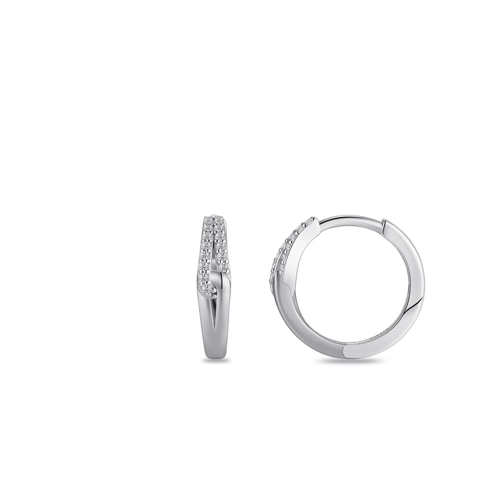 Gisser Twisted Cubic Zirconia Hoop Earrings
