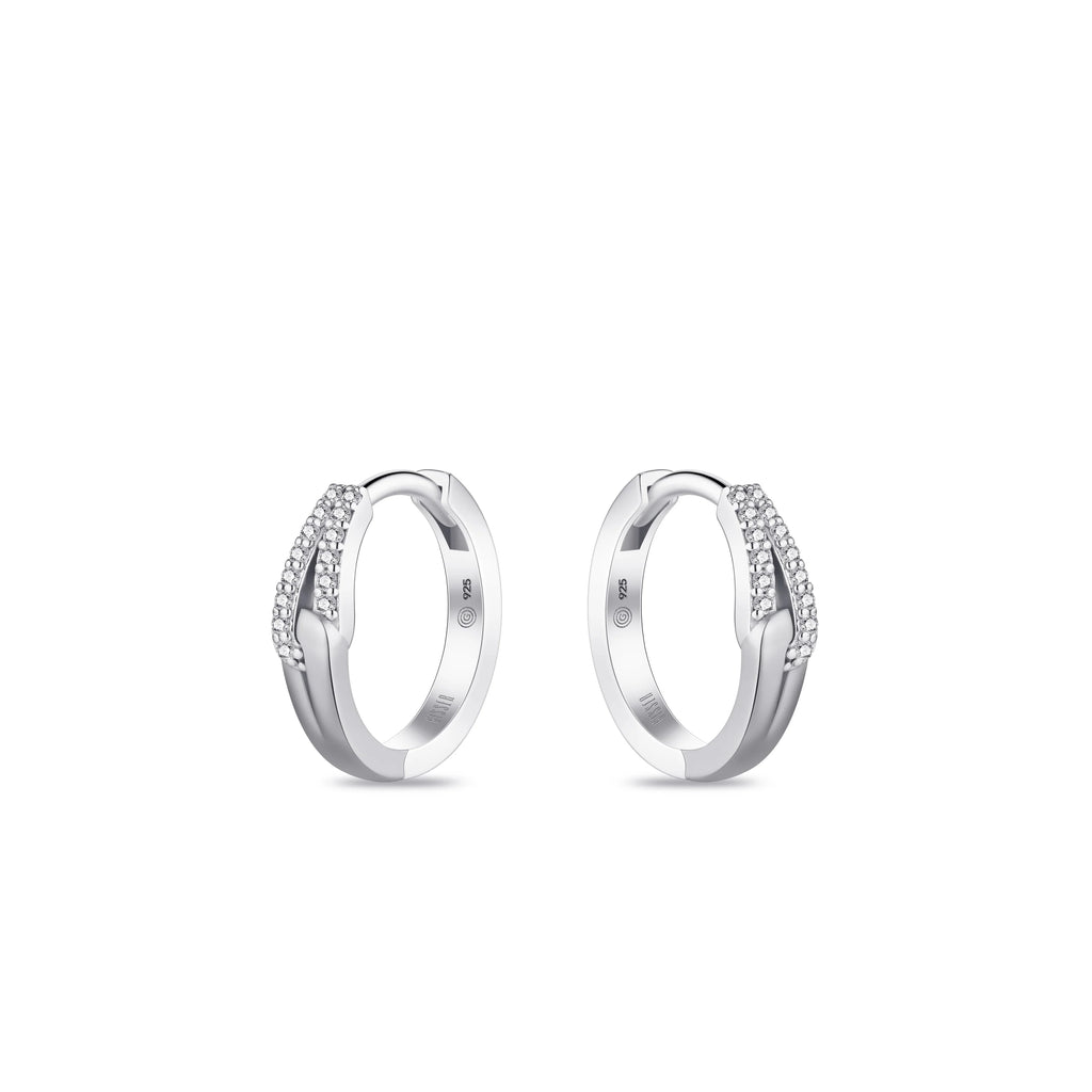 Gisser Twisted Cubic Zirconia Hoop Earrings
