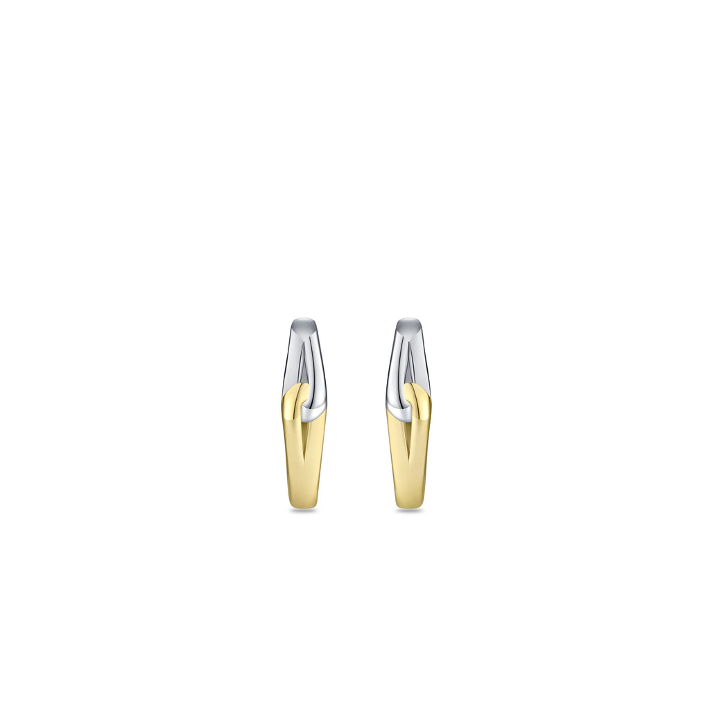 Gisser Twisted Two Tone Hoop Earrings
