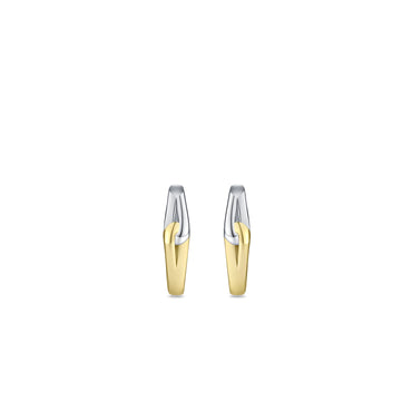 Gisser Twisted Two Tone Hoop Earrings