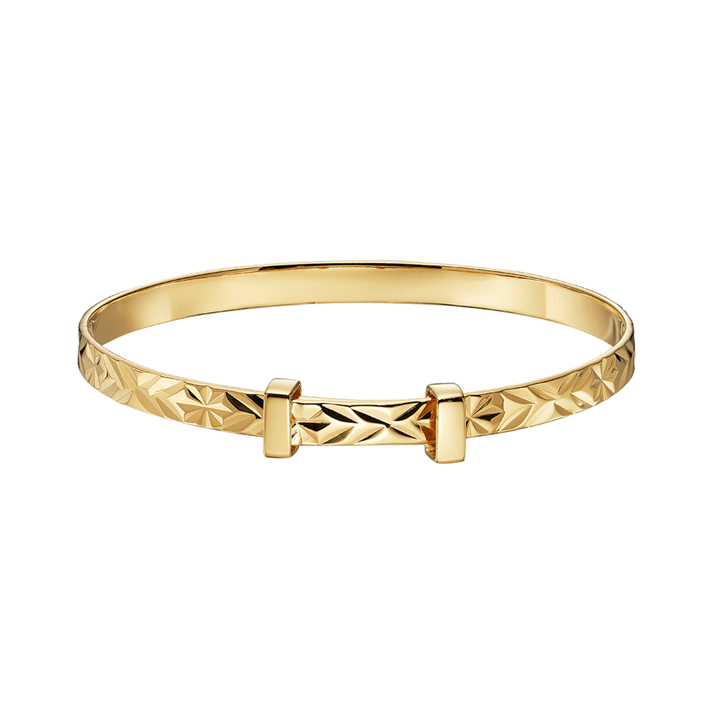 Little Star Diamond Cut Gold Plate Baby Bangle