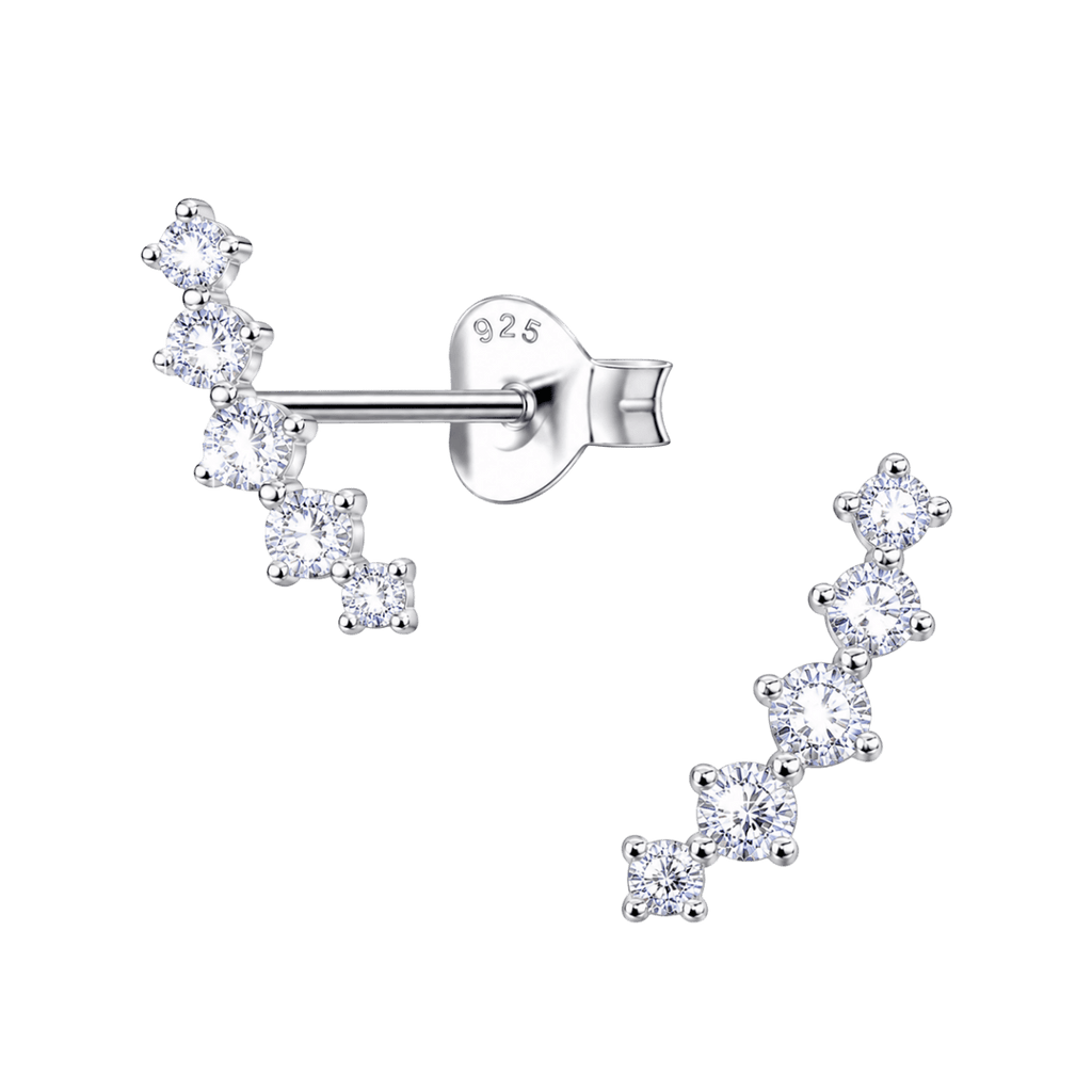 Little Star CZ Climber Earrings