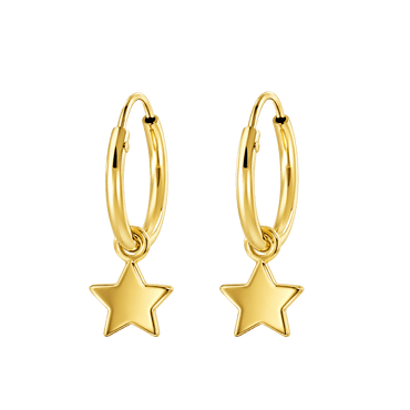 Little Star Gold Plated Hoop Earrings