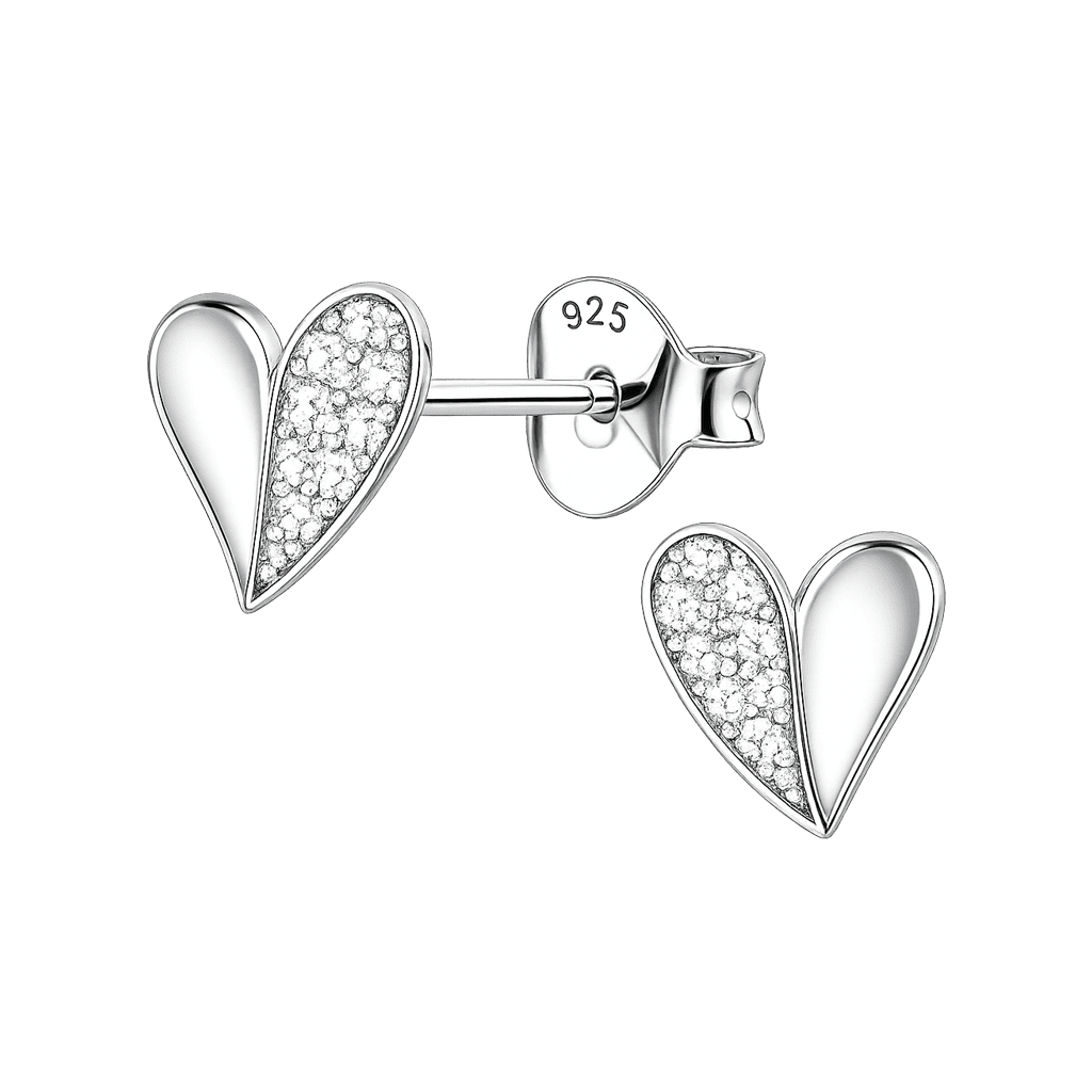 Little Star Pave CZ Heart Earrings