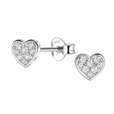 Little Star CZ Heart Earrings