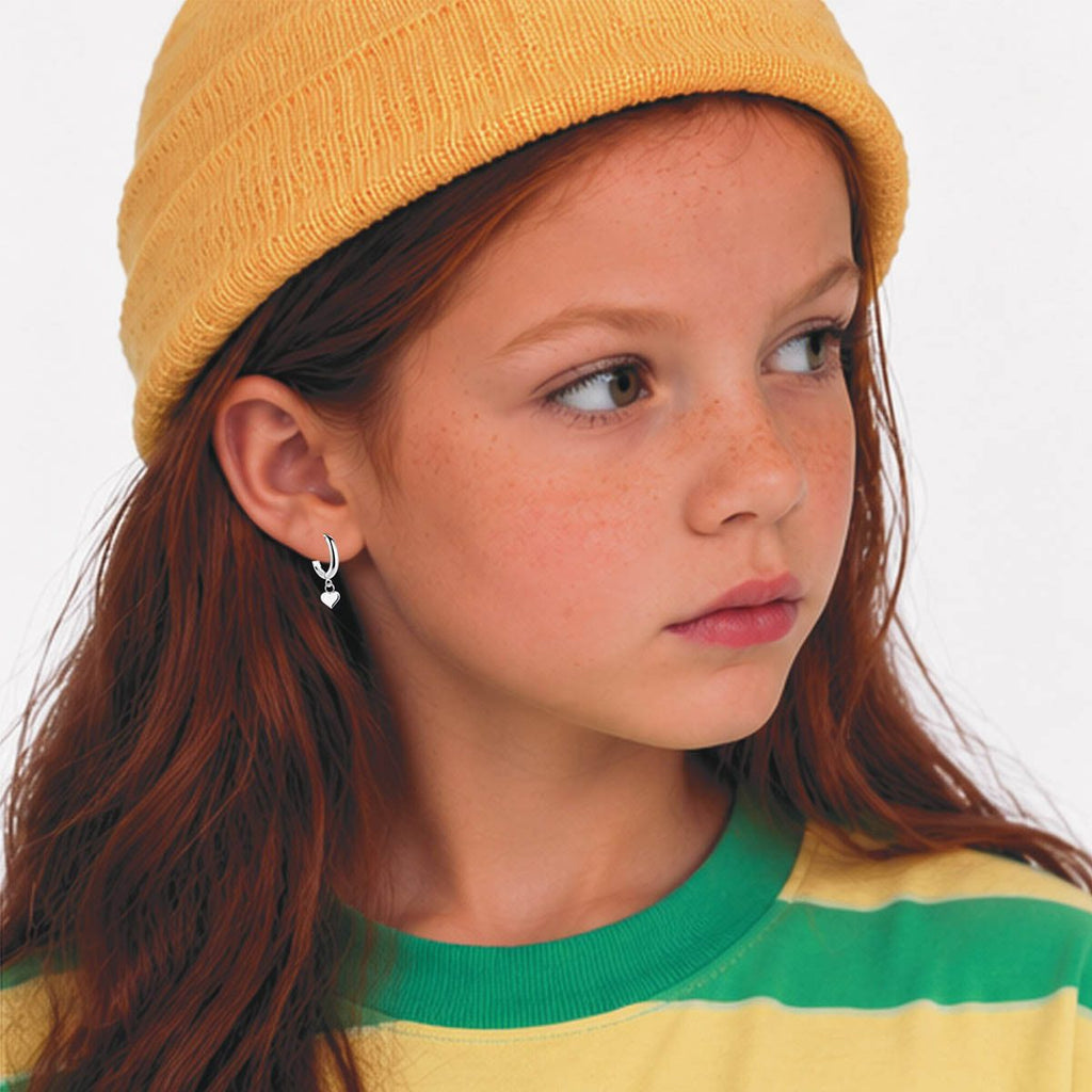 Little Star Heart Huggie Earrings