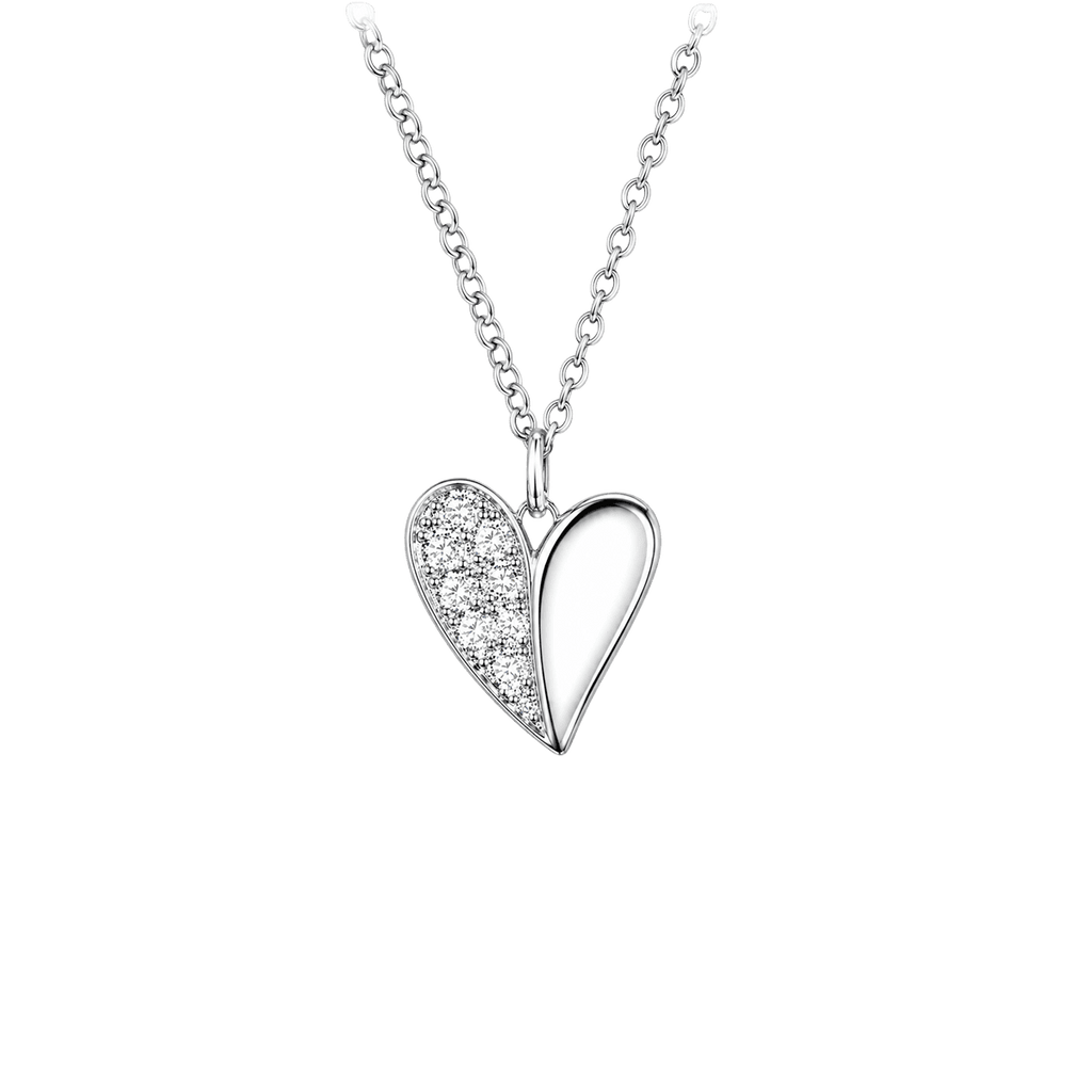 Little Star Pave CZ Heart Necklace