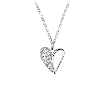 Little Star Pave CZ Heart Necklace