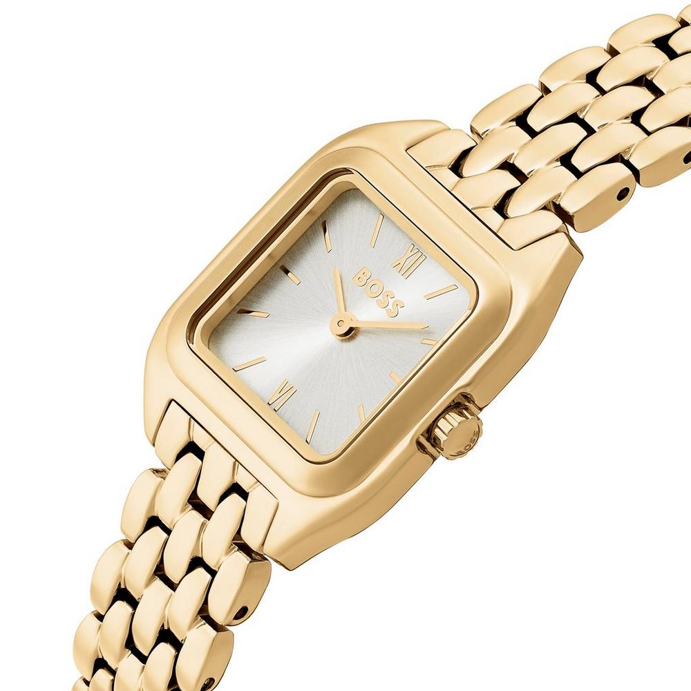 Boss MAE PETITE Gold-effect link-bracelet watch with silver-white dial