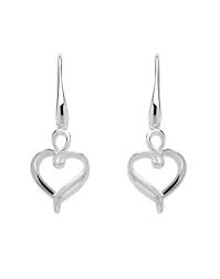 Unique & Co SIlver Drop Heart Earrings