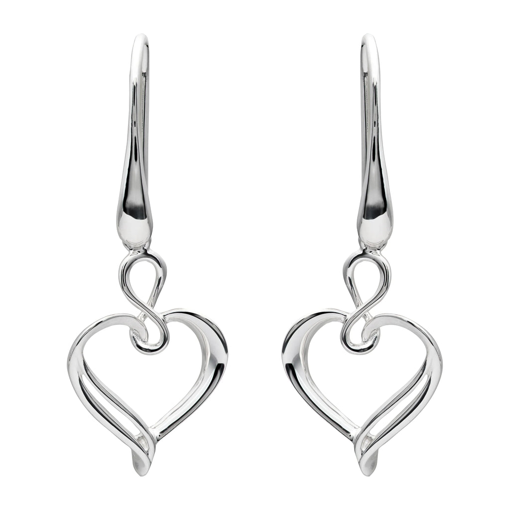 Unique & Co SIlver Drop Heart Earrings