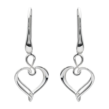 Unique & Co SIlver Drop Heart Earrings
