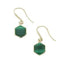 Unique 18ct Gold Plated Malachite Hexagon Earrings