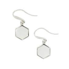 Unique & Co Silver Drop Mother of Pearl Earrings