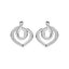Unique Silver Cubic Zirconia Heart Earrings