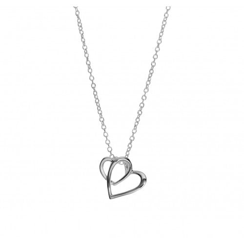 Unique Sterling Silver Double Heart Pendant