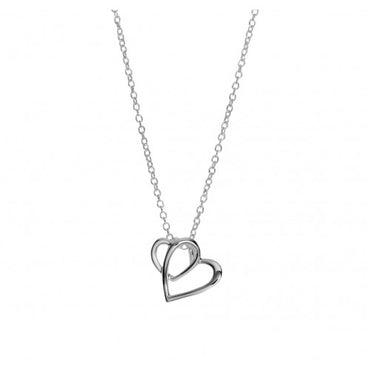 Unique Sterling Silver Double Heart Pendant