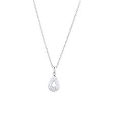 Unique Silver Cubic Zircona Teardrop Pendant