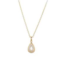 Unique 18ct Gold Plated Cubic Zirconia Teardrop Pendant