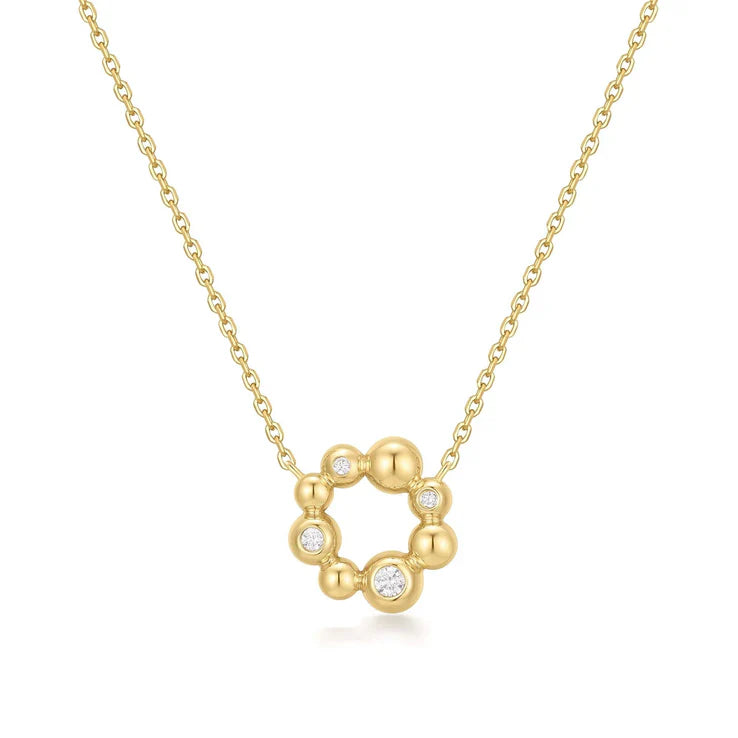 Ania Haie Gold Asymmetric Beaded Circle Necklet