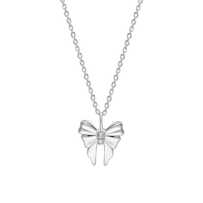 Laura Ashley Silver Bow Necklace