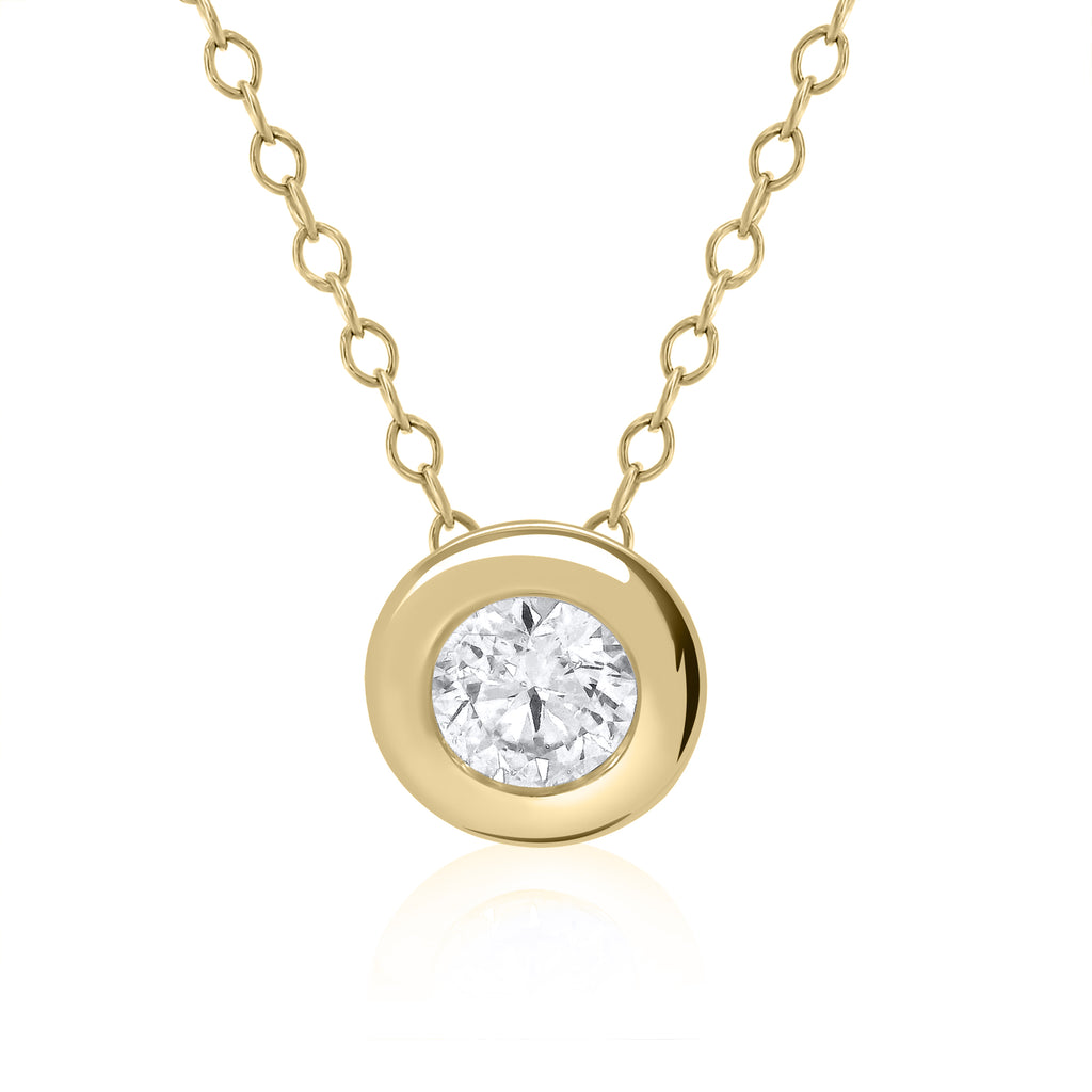 9ct Gold Round Diamond Pendant