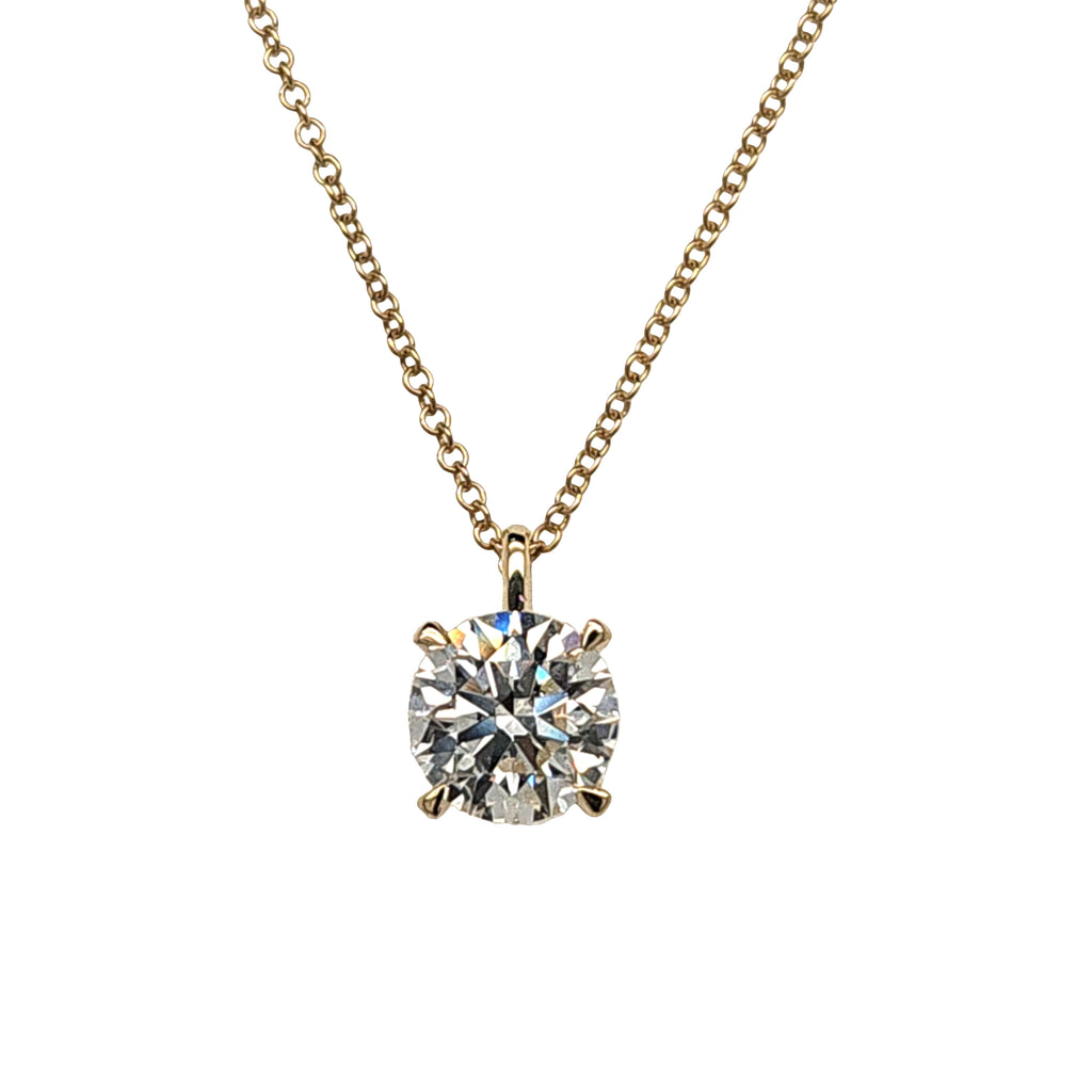 Laboratory Grown 9ct Yellow Gold Diamond Pendant