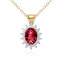 9ct Ruby and Diamond Cluster Pendant