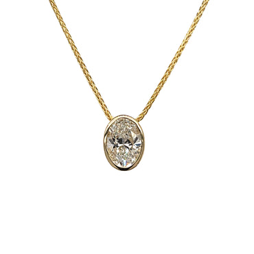 Laboratory Grown 9ct Yellow Gold Oval Cut Diamond Pendant