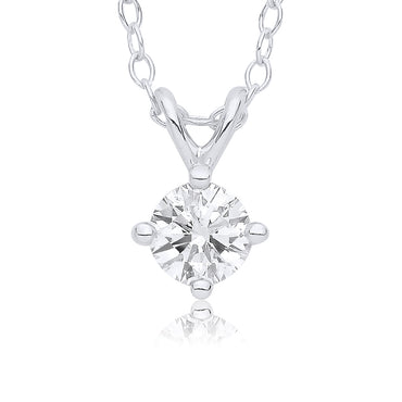 9ct White Gold Diamond Pendant