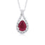 9ct Ruby and Diamond Pear Shaped Pendant