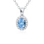 9ct Blue Topaz and Diamond Pendant
