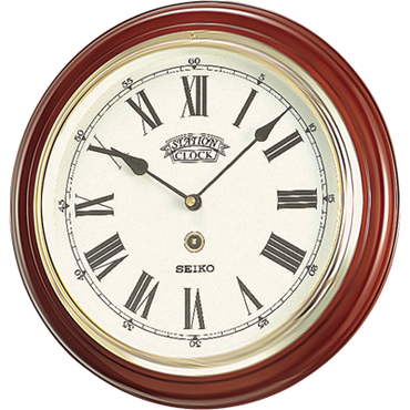 Seiko Wooden Station Wall Clock
