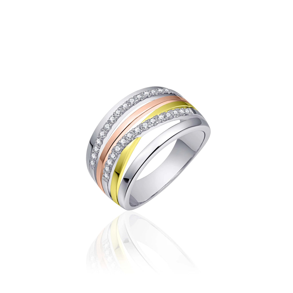 Gisser Tri Cocktail Statement Ring