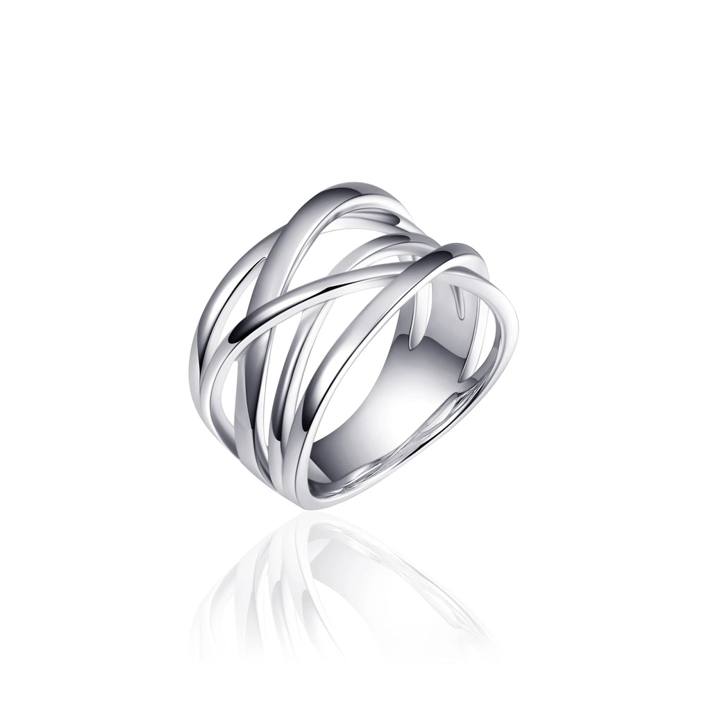 Gisser Triple Crossover Silver Ring