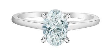 Laboratory Grown Platinum Diamond Oval Ring