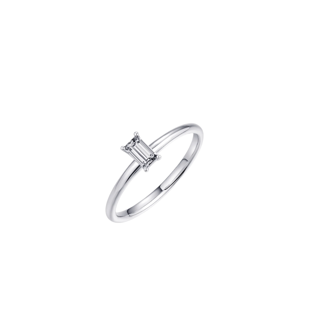 Gisser Baguette Cut Silver Ring