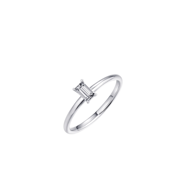 Gisser Baguette Cut Silver Ring