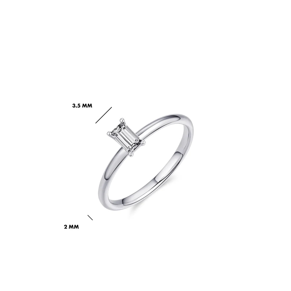 Gisser Baguette Cut Silver Ring