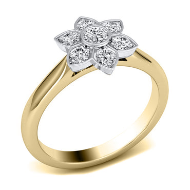 9ct Diamond Floral Cluster Ring