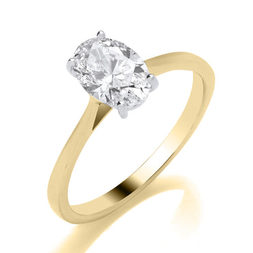 9ct Yellow Gold Laboratory Grown 1ct Oval Diamond Ring